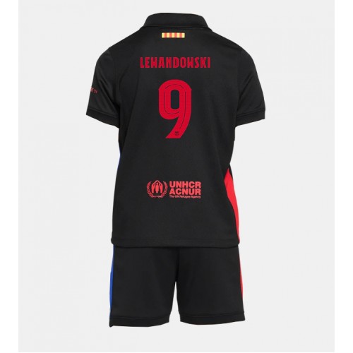 Fotbalové Dres Barcelona Robert Lewandowski #9 Dětské Venkovní 2024-25 Krátký Rukáv (+ trenýrky)